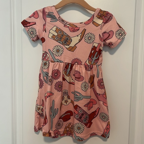 Pink Western Baby Girl Dress 6/12M - Picture 4 of 6